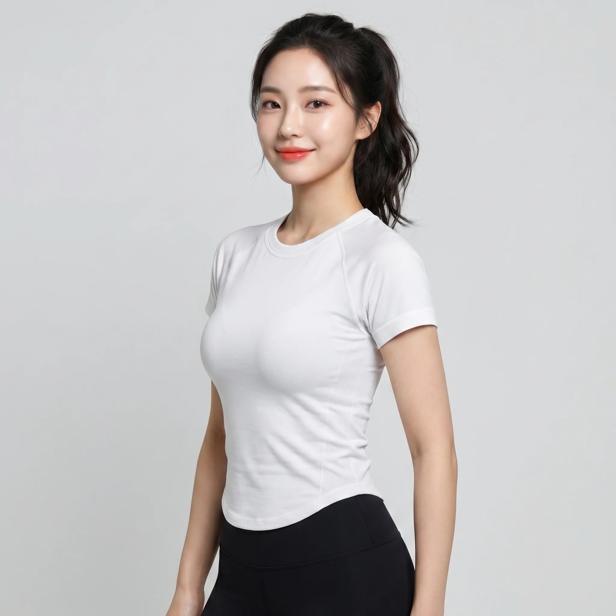 Damen Schnelltrocknendes Nahtloses Fitness-T-Shirt Outdoor-Sportbekleidung Yoga-Lauf-Workout-Oberteil Damen-Sportbekleidung Trainings-Gym-Kleidung – Detail 3