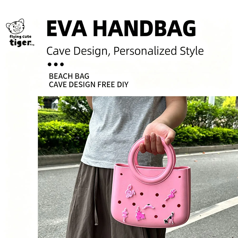 Round Handbag, Women's Handbag, Eva Handbag, Fashionable Round Niche Bag, DIY Hole-In-The-Wall Bag, Seaside Eva Beach Bag