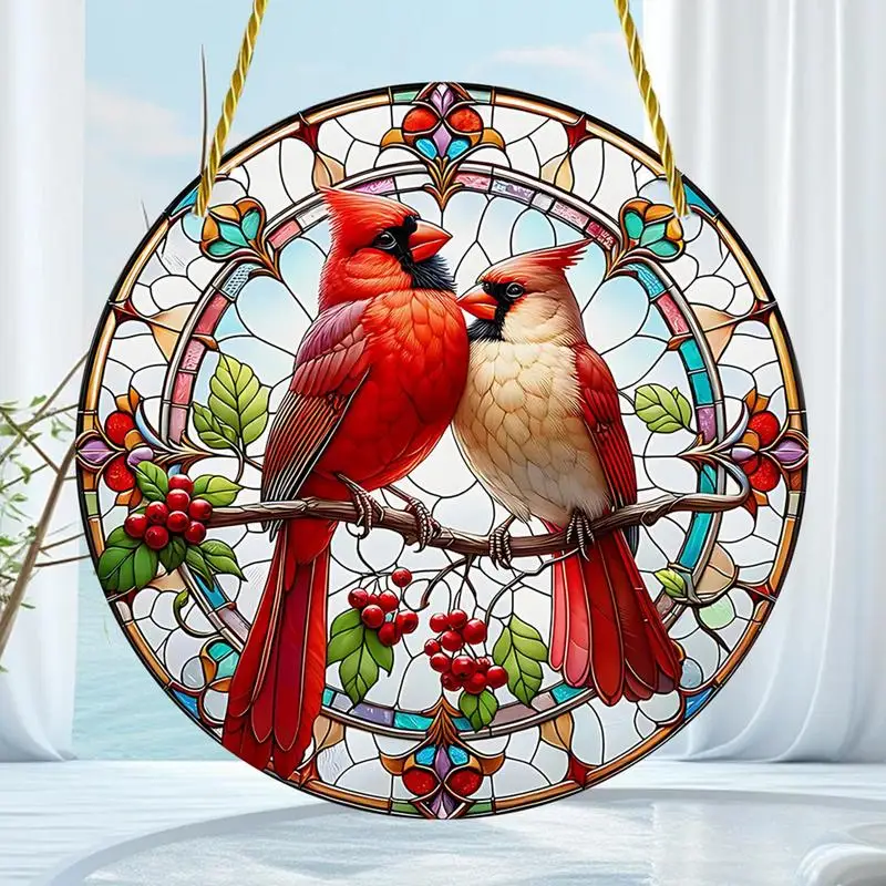 Bird Sun Catcher Colorful Window Decoration Stained Acrylic Sun Catcher Window Wall Hangable Decoration Sun Catcher Ornament for