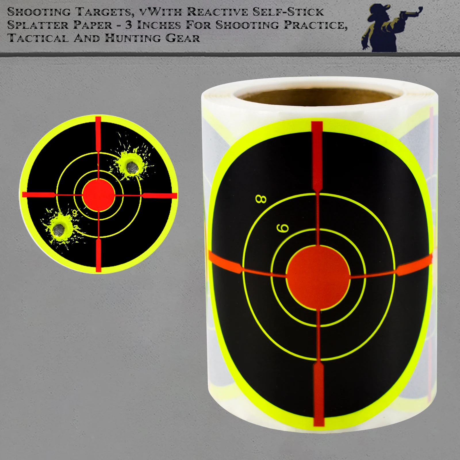 

100Pcs 3-Inch Cross Ring Digital Target Splash Target Paper Practice Splash Target Paper Aiming Target Training Supplies Stickers Precision Practice Target Paper Indoor and Outdoor Universal Target Paper