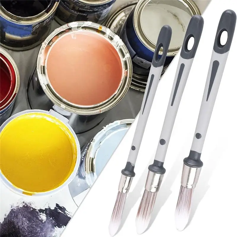 Efficient 3Pcs Paint Brushes For Walls,0.6,0.8,0.95 Inch Small Trim Paint Brushes Tool Paint Edger For Touch Up House Wall Corne