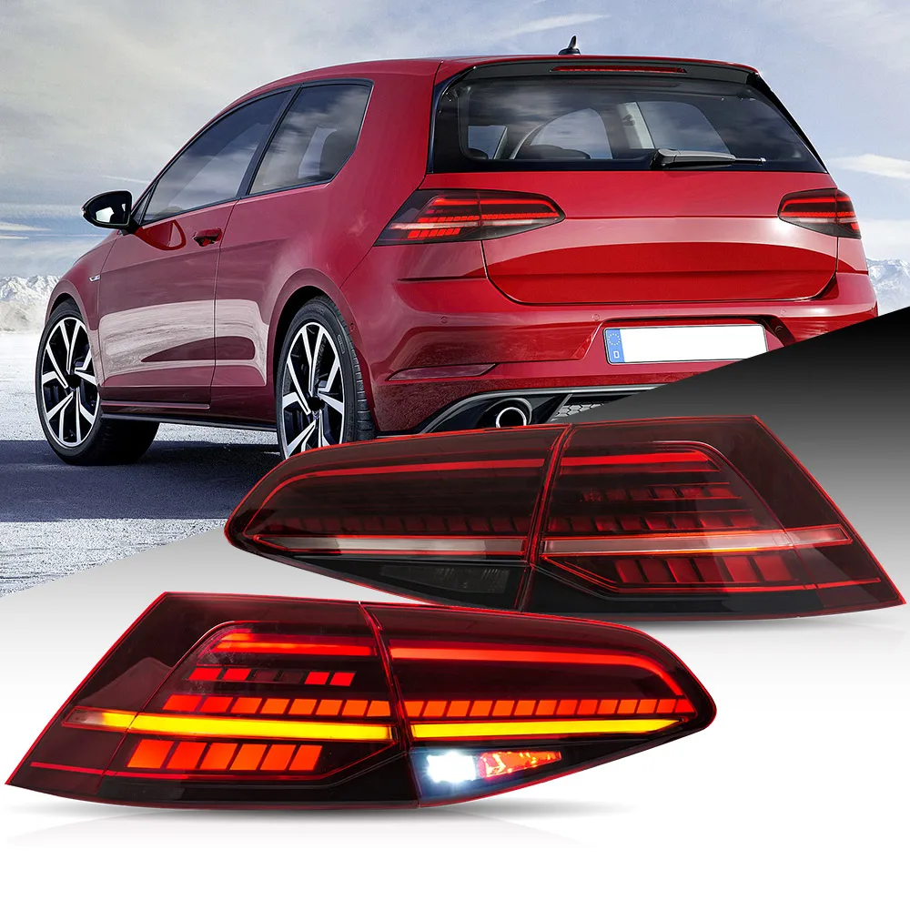 Feux arrière LED VLAND pour VW Golf MK7 MK7.5 2013-2021 Hatchback avec clignotants séquentiels dynamiques, mise à niveau des feux arrière