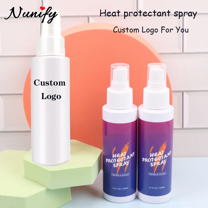 Custom Logo Thermal Protection Spray For Perm Curly Hair 10Pcs Anti-frizz Heat Protectant Spray For Hair Care Hair Styling Tools