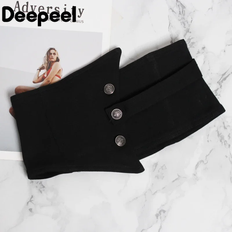 Deepeel 70cm Fashion Women's Elastic Wide Belt Black Retro Waistband Shirt Dress Luxury Female Decorative Corset Suit Cummerbund