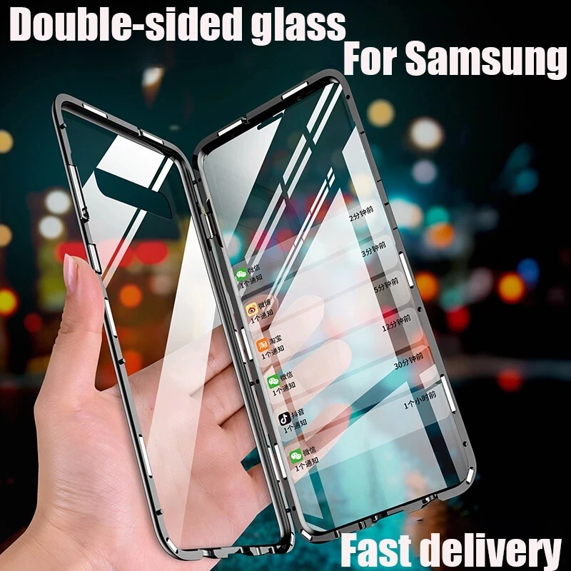 

Металлический магнитный чехол для телефона Samsung A51 A52 A53 A54 A55 A16 A26 A36 A56 Двусторонний стеклянный чехол
