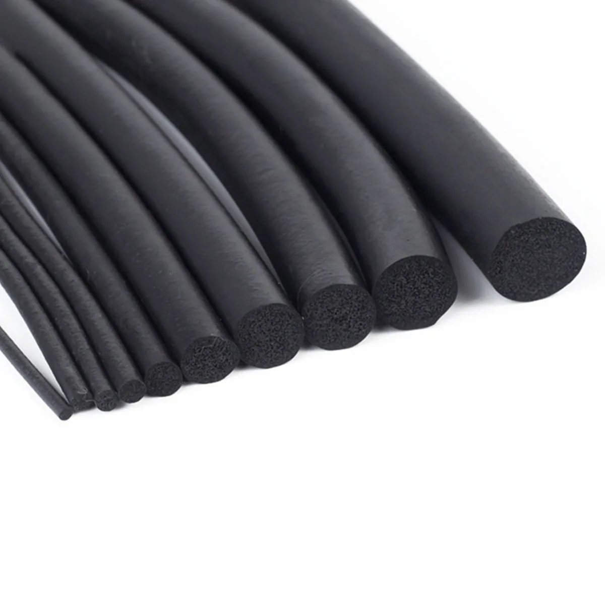 O Type Sealing Strip Round Sealing Cylindrical Sponge Strip Sound Proofing Dustproof solid Foamed Rubber Gaskets EPDM Seal Strip