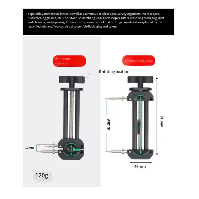 DT23 Lens Filter Ring Spanner Wrench Multi-Function Vise Professional Open Tool for Camera Lens Maintenance Kit