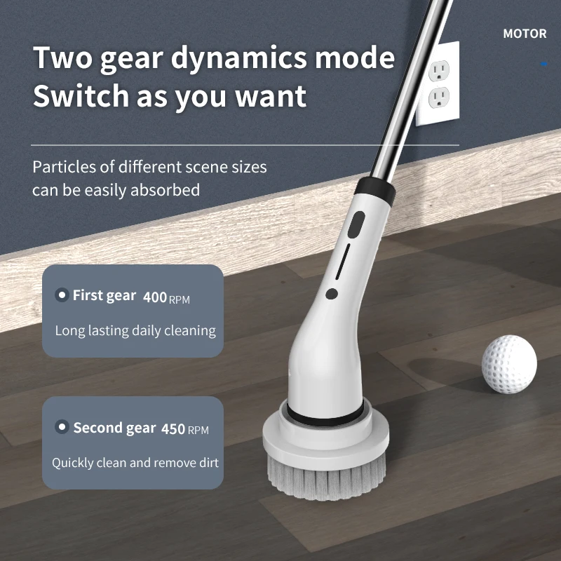 New 7-in-1 wireless electric cleaning brush long handle retractable bathroom toilet floor electric brush electric mop