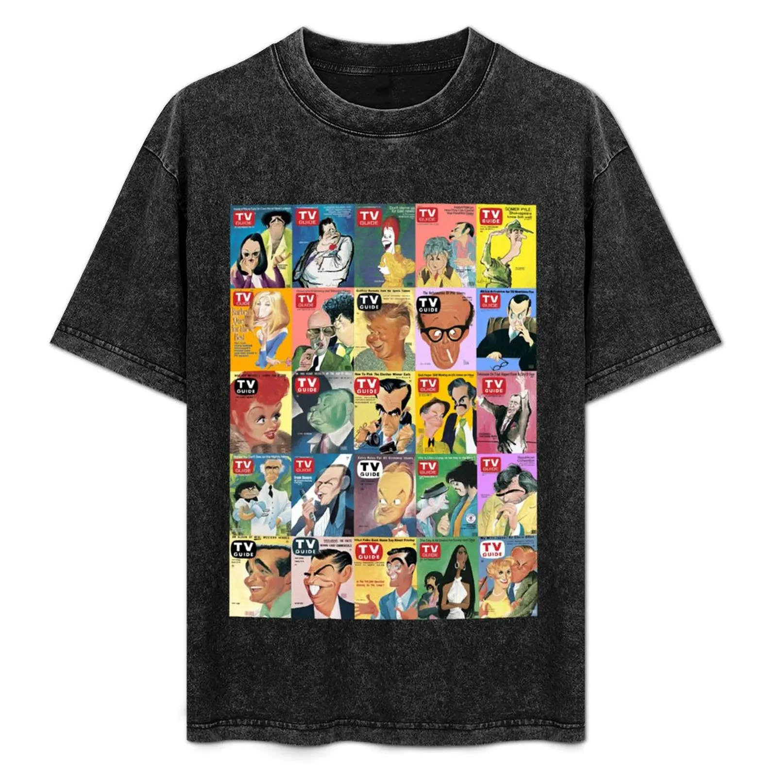 

TV Guide Caricatures Classic T-Shirt Relaxed Casual Short Sleeve Tee