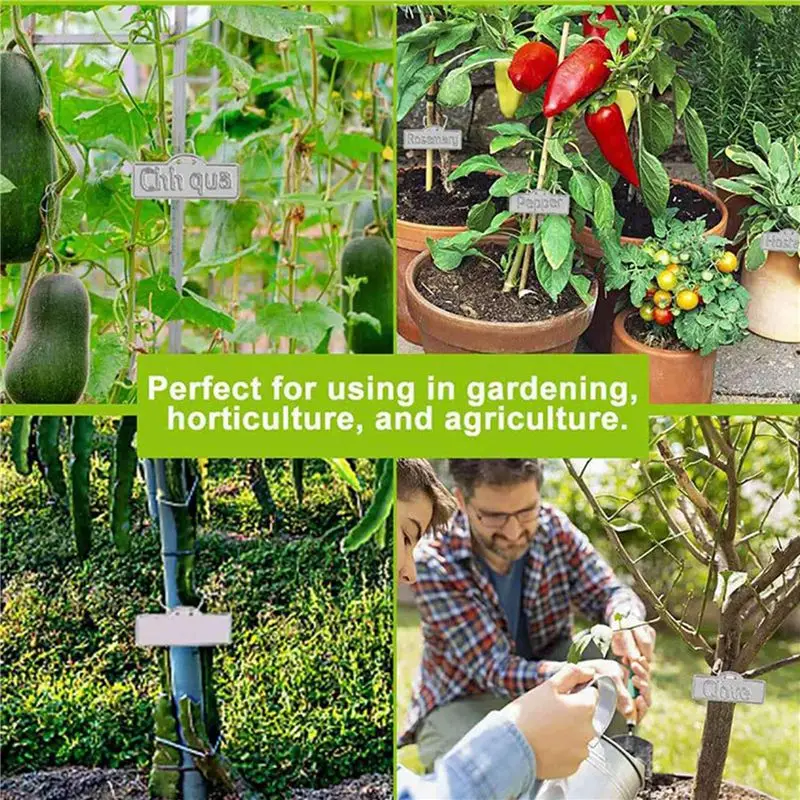 ABGG-100PCS Aluminum Plant Labels Tree Double-Sided Tags With Metal Wires For Plant Markers, Tree Tags,Outdoor Identification