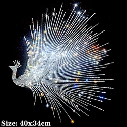 Silver Swan Hot Diamond Sequin Iron on Applique Patches Hot Fix Rhinestone Transfer Motifs Transfer on DIY Shirt Dress.