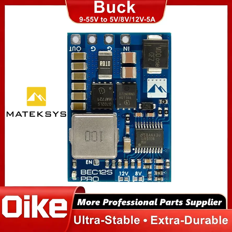 MATEK BEC12S-PRO Step Down Converter Voltage Regulator 9-55V to 5V/8V/12V - 5A 5-10mA Adjustable Buck Module for RC FPV Drone