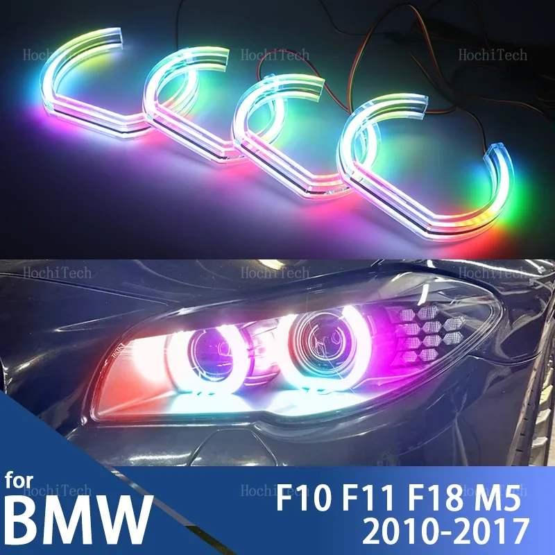 Sequential APP Remote control Muti-colored modes Angel Eyes Ring LED Turn signal for BMW 5 series F10 F11 F18 2010-2017