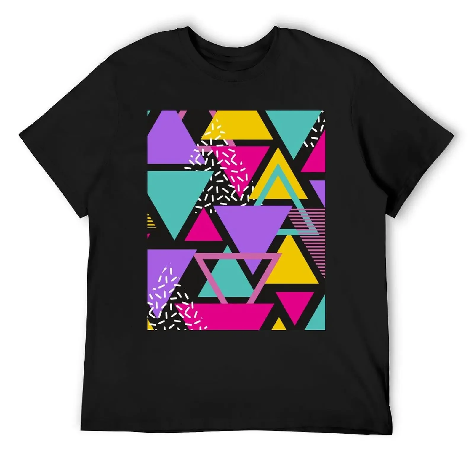 Memphis Triangles T-Shirt summer top hippie clothes customizeds cotton t shirt men