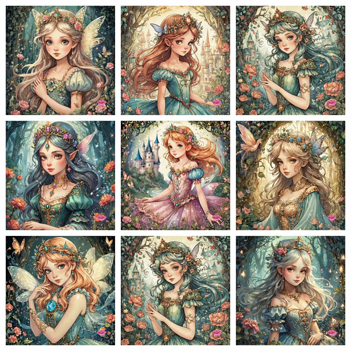 

Butterfly Flower Elf Girl DIY Full Drill Diamond Painting Cartoon Art Embroidery Cross Stitch Rhinestones Mosaic Gift Home Decor