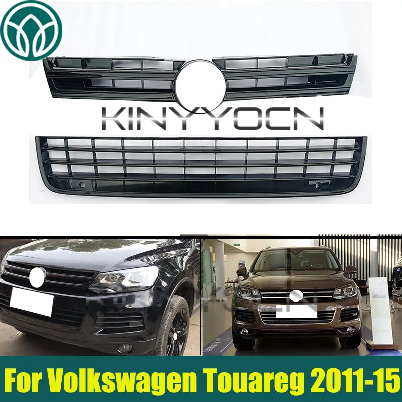 

1Set Front Bumper Grille Mesh For Volkswagen Touareg 2011 2012 2013 2014 2015 Front Bumper Hood Grille