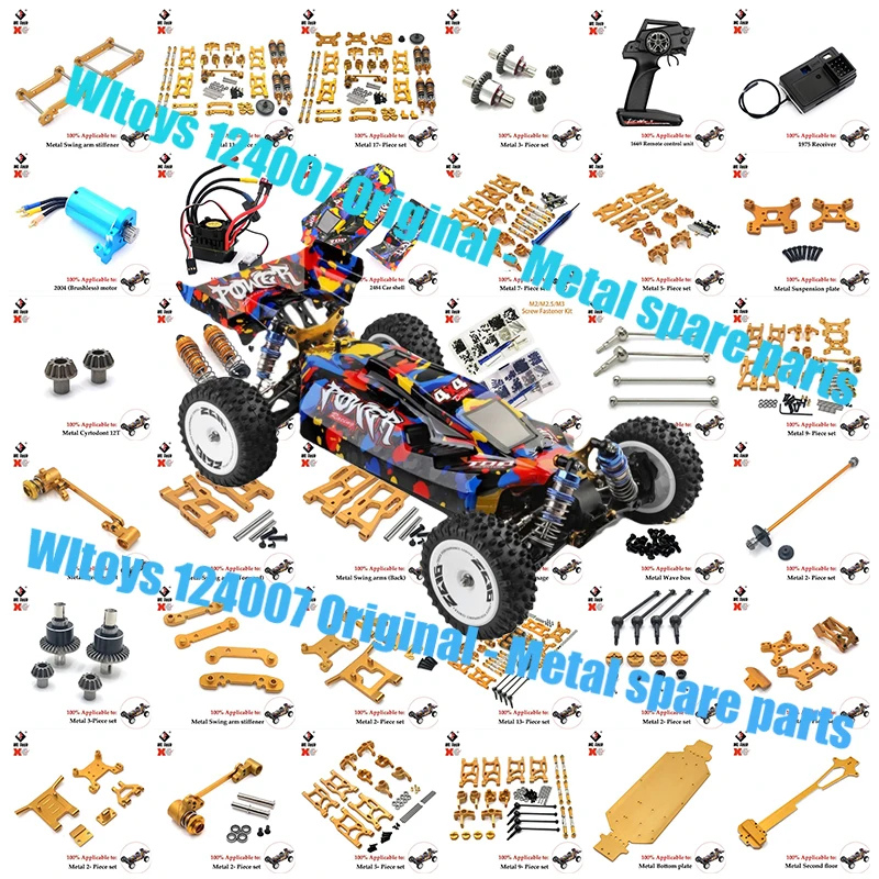 WLtoys 124007 1/12 RC Car Original Spare Parts Complete Set Car Shell Shock Absorber Tyre Dog Bone Motor Differential Receiver