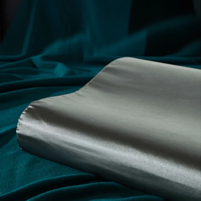 2Pcs Luxury Satin Silk Pillowcase Pink Grey Solid Color Satin Imitated Silk Pillow Cover 30cmx50cm/40cmx60cm Pillowcase