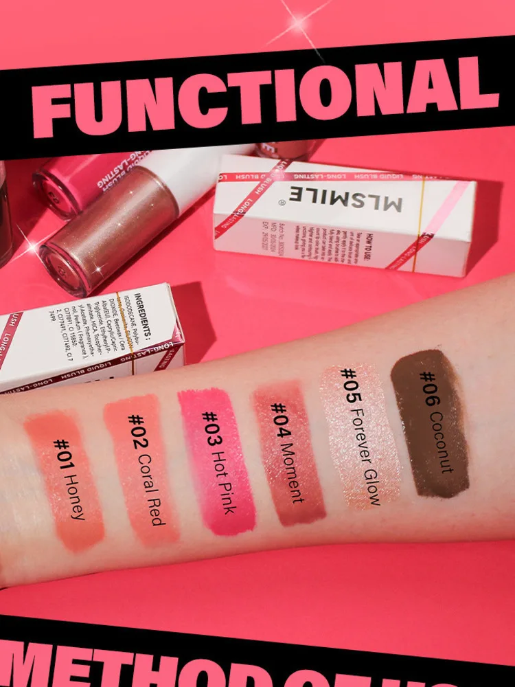 MLSMILE Liquido Schiarente Colore Viso Rouge Trucco 6 Colori Ombretto Contorno Fard Crema Nuovo