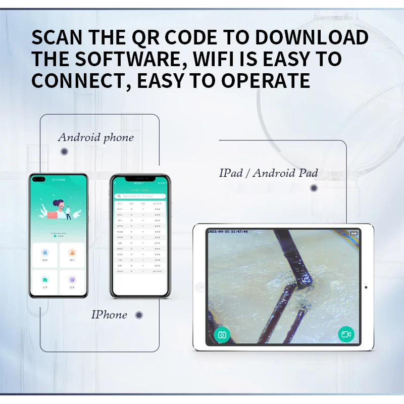 เครื่องตรวจจับรูขุมขนบนหนังศีรษะแบบไร้สายเครื่องวิเคราะห์เส้นผมเครื่องตรวจสภาพผิวหน้ายูวีเครื่องตรวจจับผิวหน้าแบบมืออาชีพ