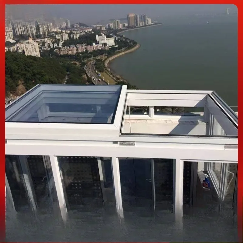 Manual pitched roof skylight translation daylight well electric skylight