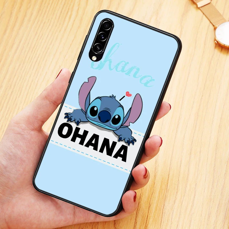 Disney OHANA Stitch Cute Phone Case For Samsung Galaxy A90 A80 A70 A60 A50 A40 A30 A20 A2 Core Silicone Soft Black Cover Fundas