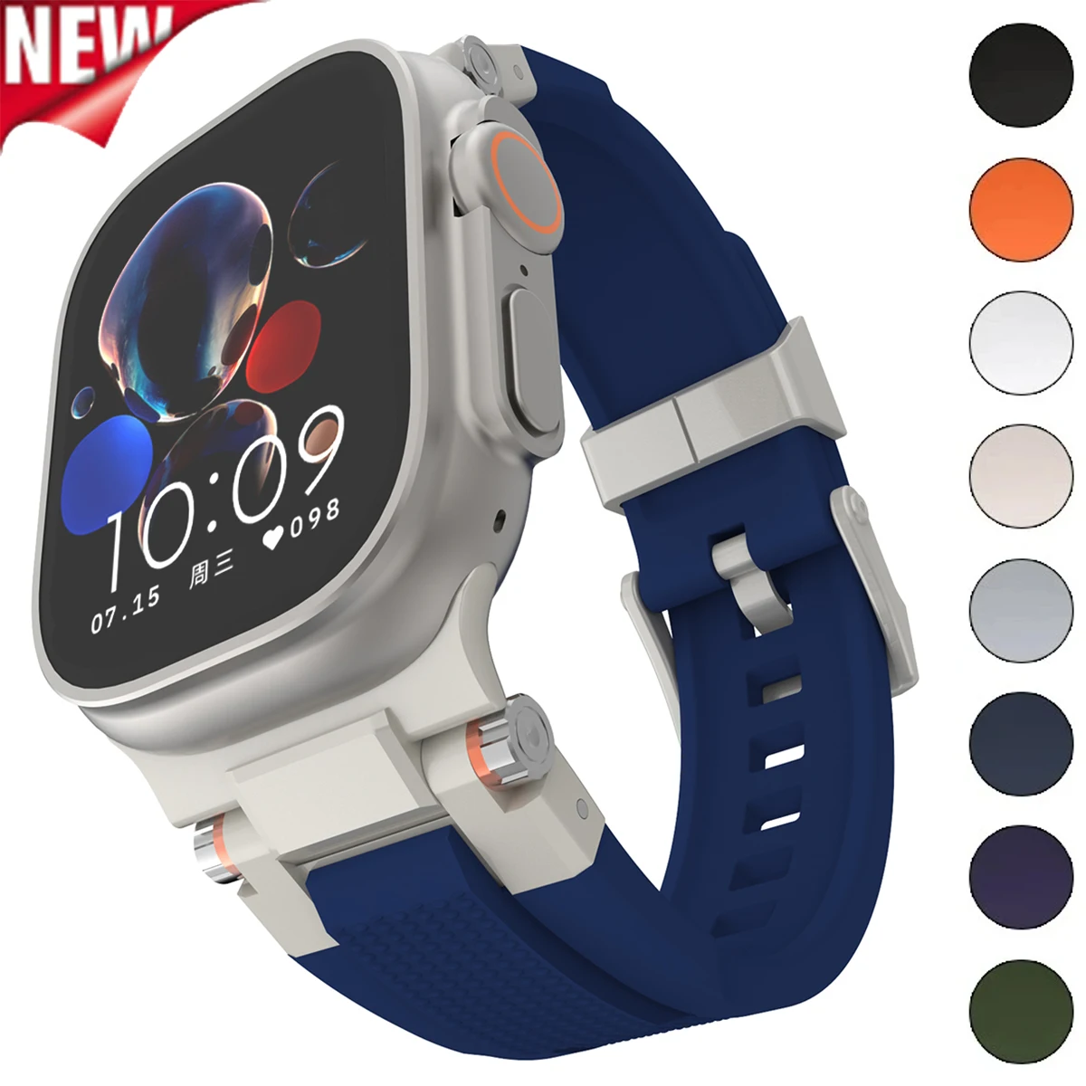 Angesagtes Herren-Sport-TPU-Armband für Apple Watch Band Ultra 3/2 49mm 46mm 45mm 44mm 42mm Silikon-Armband für iWatch Series 11 10 9 8 7 6
