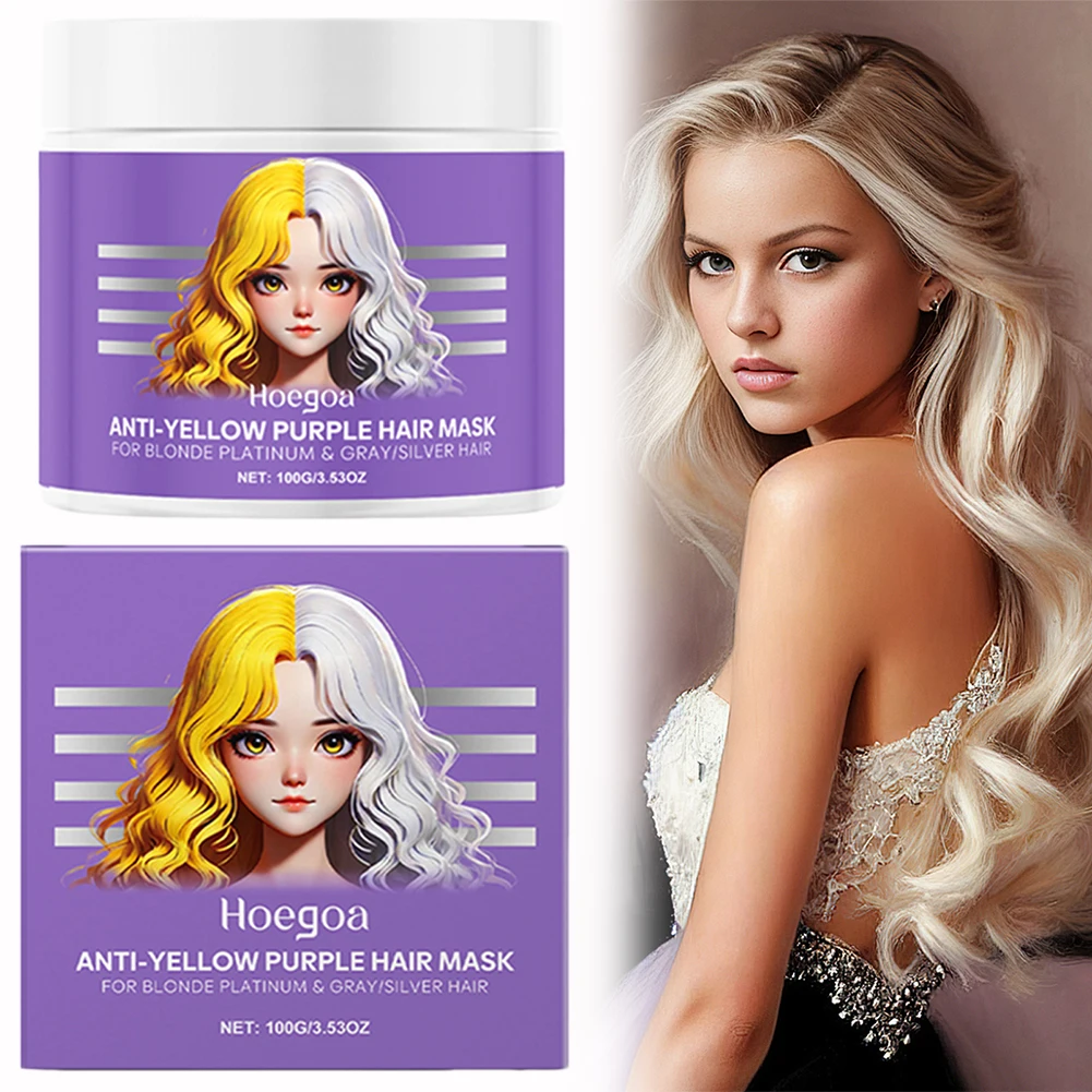 

Anti-Yellowing Purple Hair Mask,Moisturizing Conditioner,Restore Damage Dry Hair,Repair Cream,Therapy,Hair Care Product