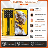 OUKITEL WP60 5G NFC Smartphone 10000mAh 48GB(16+32) +512GB, MTK 7025 Android 15 Rugged Phone, 108MP Camera, 120Hz