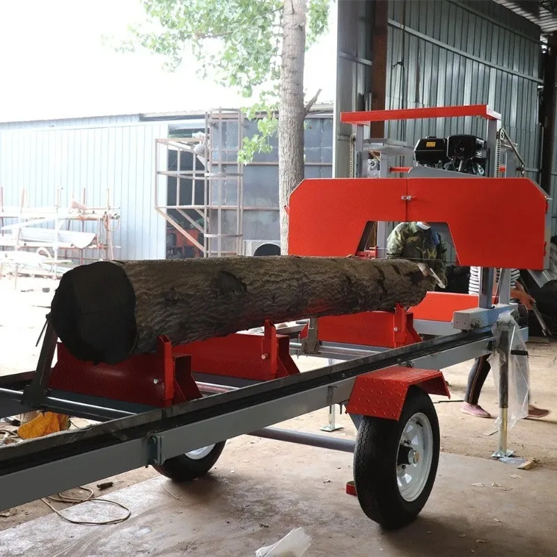 Cheap Chinese Electric Portable Mobile Petrol Full Automatic Log Sawmill Machine Wood Cutting Band Saw Hydraulic