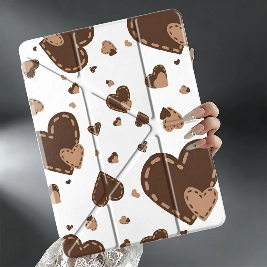 Stitched Hearts Tablet Case For iPad Mini 7 6 5 9th Air 8 M2 M3 3 11th 10th Gen Pro 13 2025 2026 12th With Pen Slot Cover