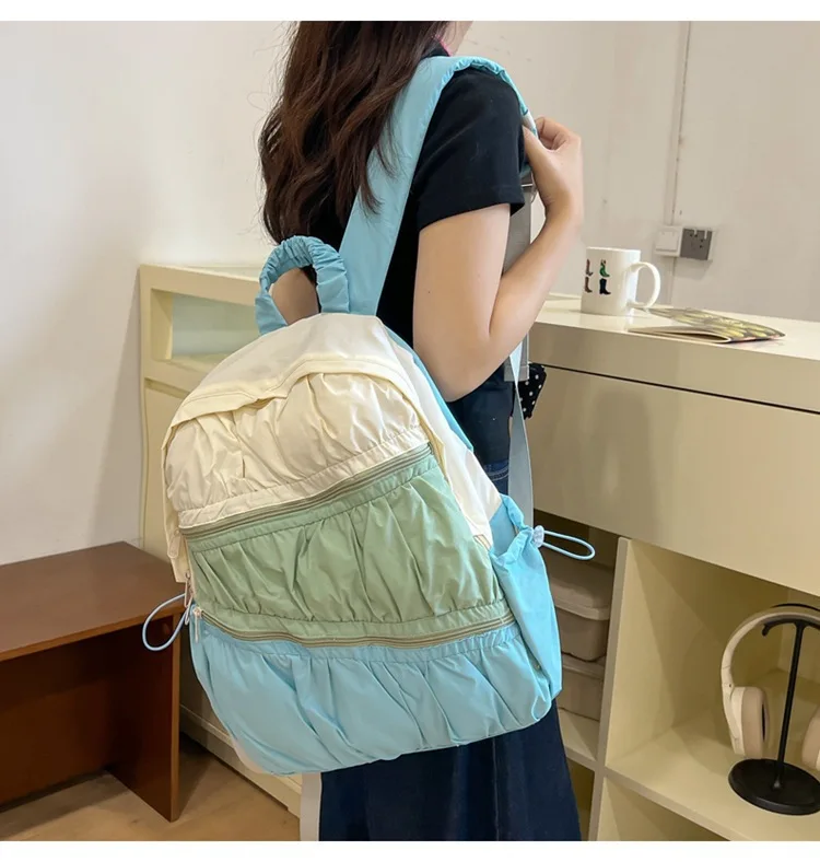 2024 new backpack color collision travel backpack for girls, middle school students, backpacks