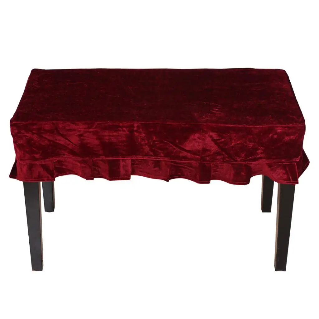Piano Bench Dual Seat Cover Gold Velvet Dust Resistant Protective Decor for Upright Piano Accessories