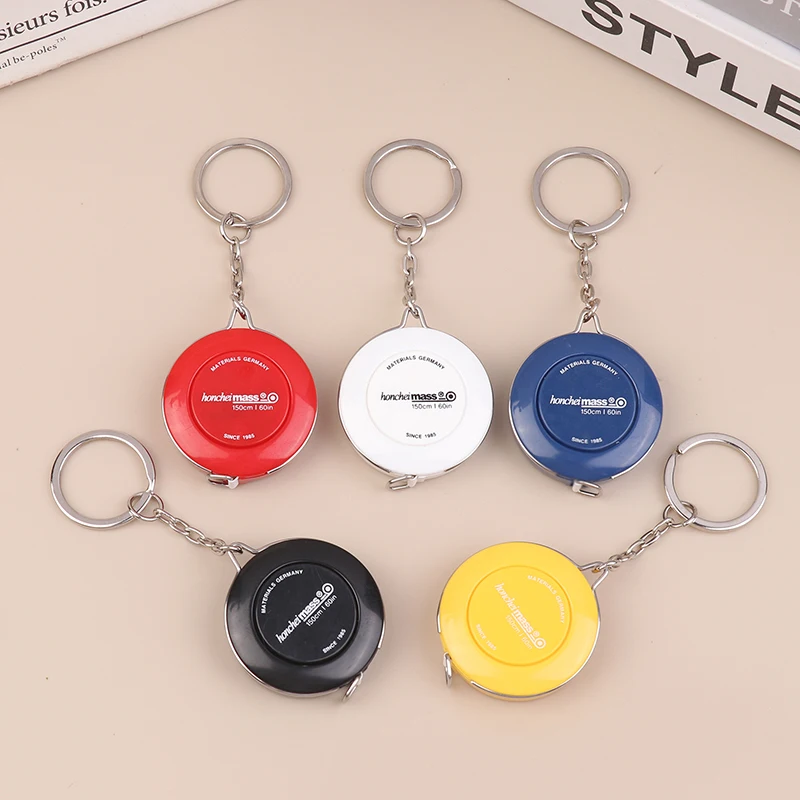 Convenient Portable ABS Plastic Retractable 150/60 inch Tape Measure on Keychain