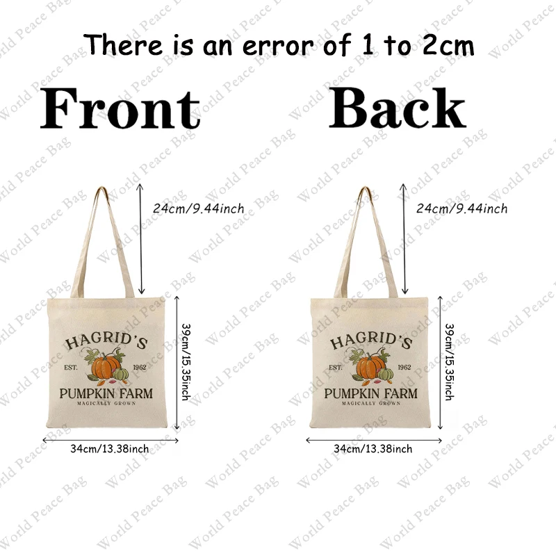 1 pc Pumpkin Farm patternTote Bag Canvas Shoulder Bag For Travel Daily Commute Women\'s Reusable Shopping Bag,