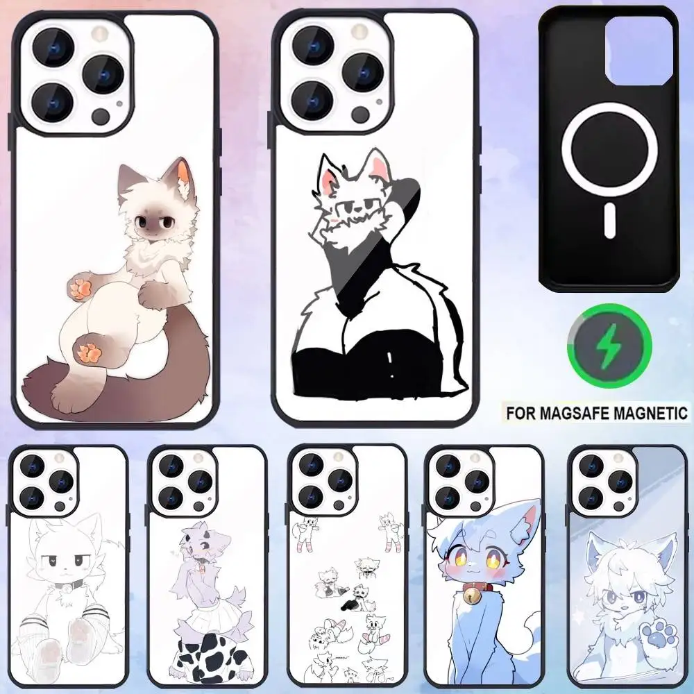 

Cute B-Boykisser F-Furry Phone Case For iPhone17,16,15,14,13,12,11 Plus,Pro Max Magnetic For Magsafe Wireless Charging