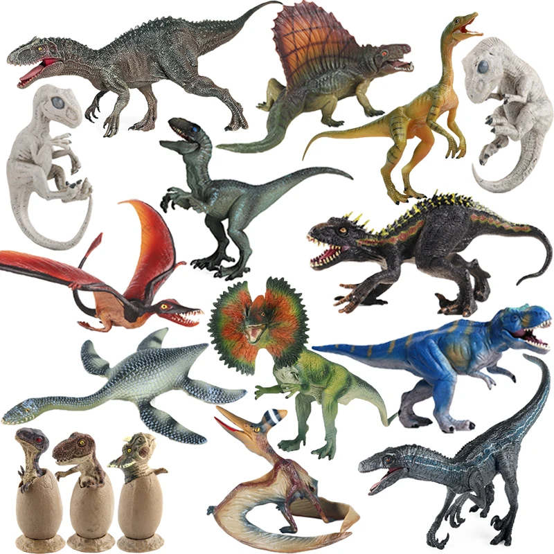 Simulation Jurassic Dinosaurs World Animal Velociraptor Tyrannosaurus Rex Model Action Figure Cognition Educational Toy for Kids