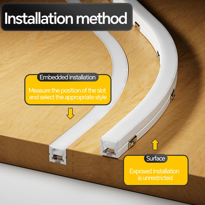 

White embedded silicone tube, 1-10 meters long neon light, flexible and bendable rope channel-type diffuser, waterproof light