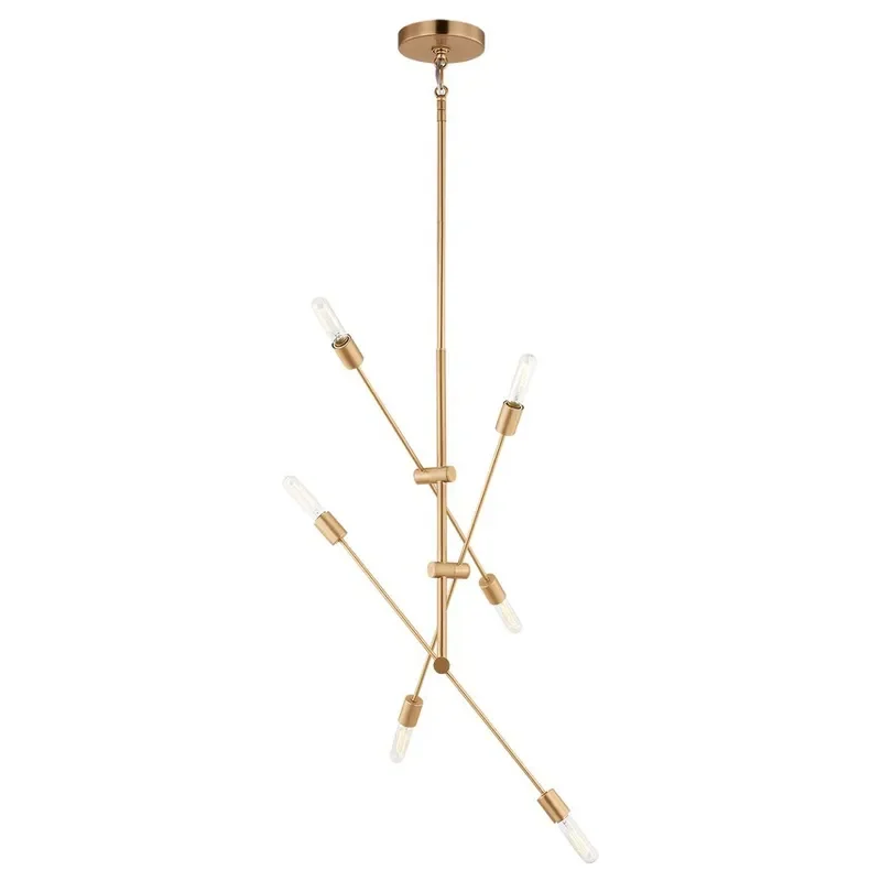 Nordic Solid Brass Chandelier Modern Minimalist Pendant Light for Living Room Dining Area Whole House Ambient Lighting