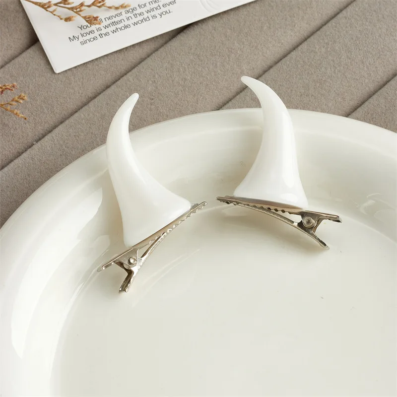 Devil Dragon Horn Hair Clip Barrettes Mini Cosplay Halloween Headdress Drop Shipping Wholesale