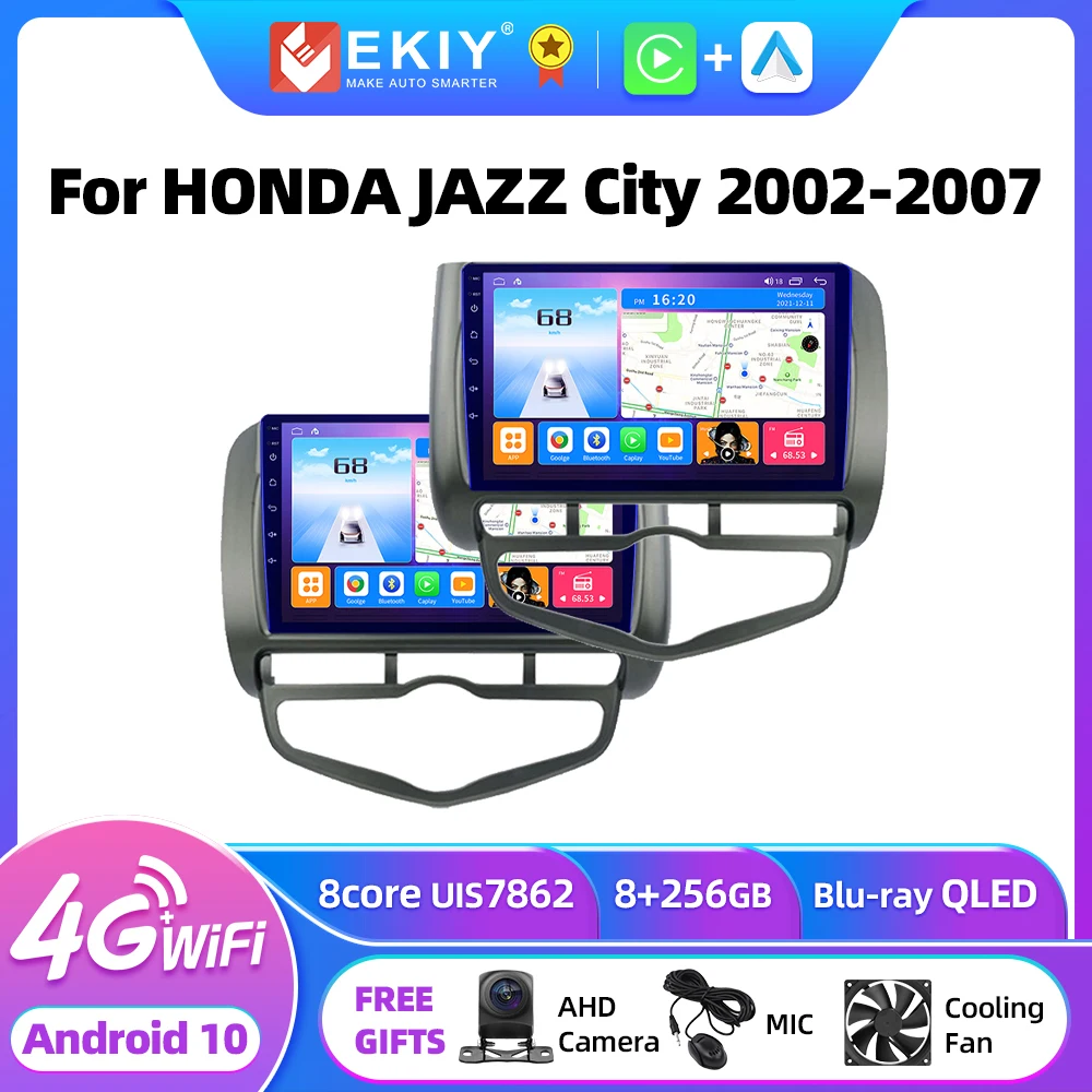 

EKIY T7 For HONDA JAZZ City 2002 - 2007 Car Radio Multimedia Video Player Navigation Stereo Android 10 No 2din Tape Recorder DVD