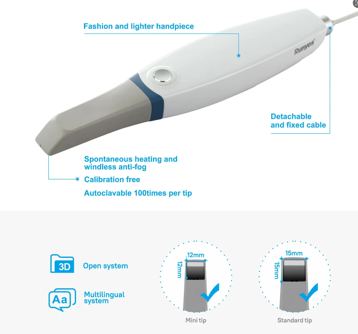 The Latest Type of Oral Scanner Head Tips Standard Tip&MINI Tip Suitable for Version 3.0pro Intraoral Scanner