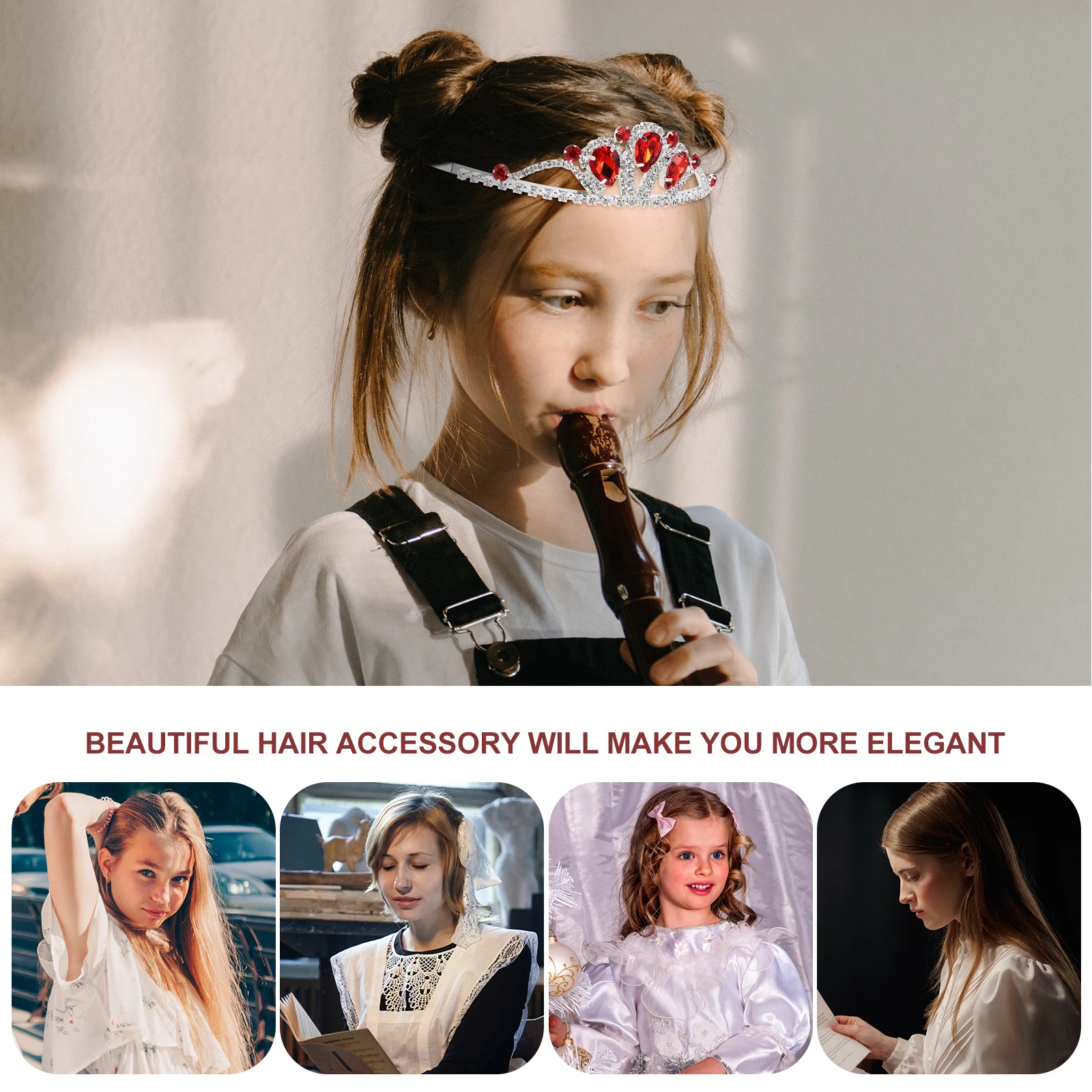 

Rhinestone Crown Headband Hair Accessories Girl Tiara Wedding Banquet Party Headdress Deluxe Design Comfort Long Wear Special