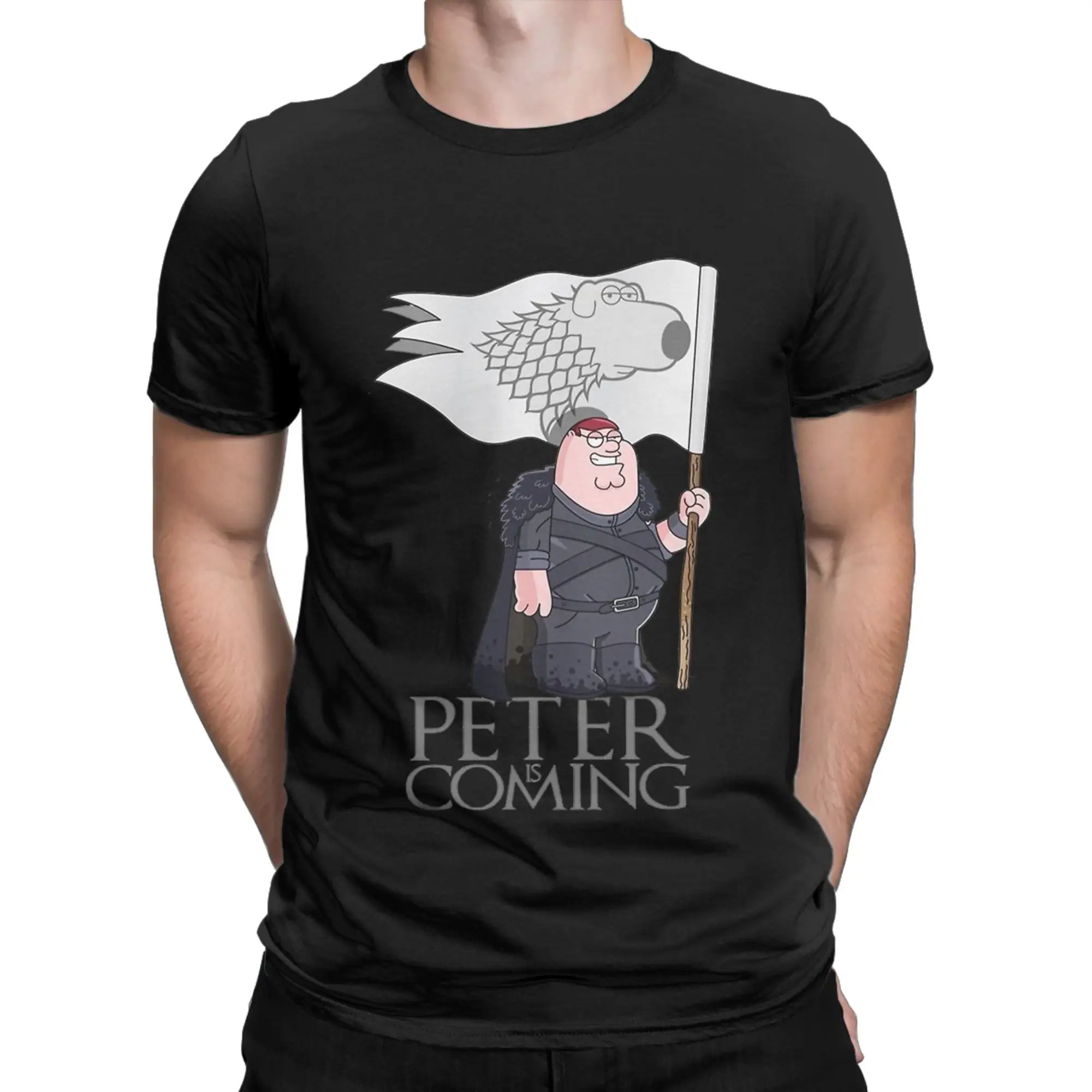 Peter is Coming  Griffin Stark Funny 100% Cotton T-Shirt Family Guy Tees Tops For Men