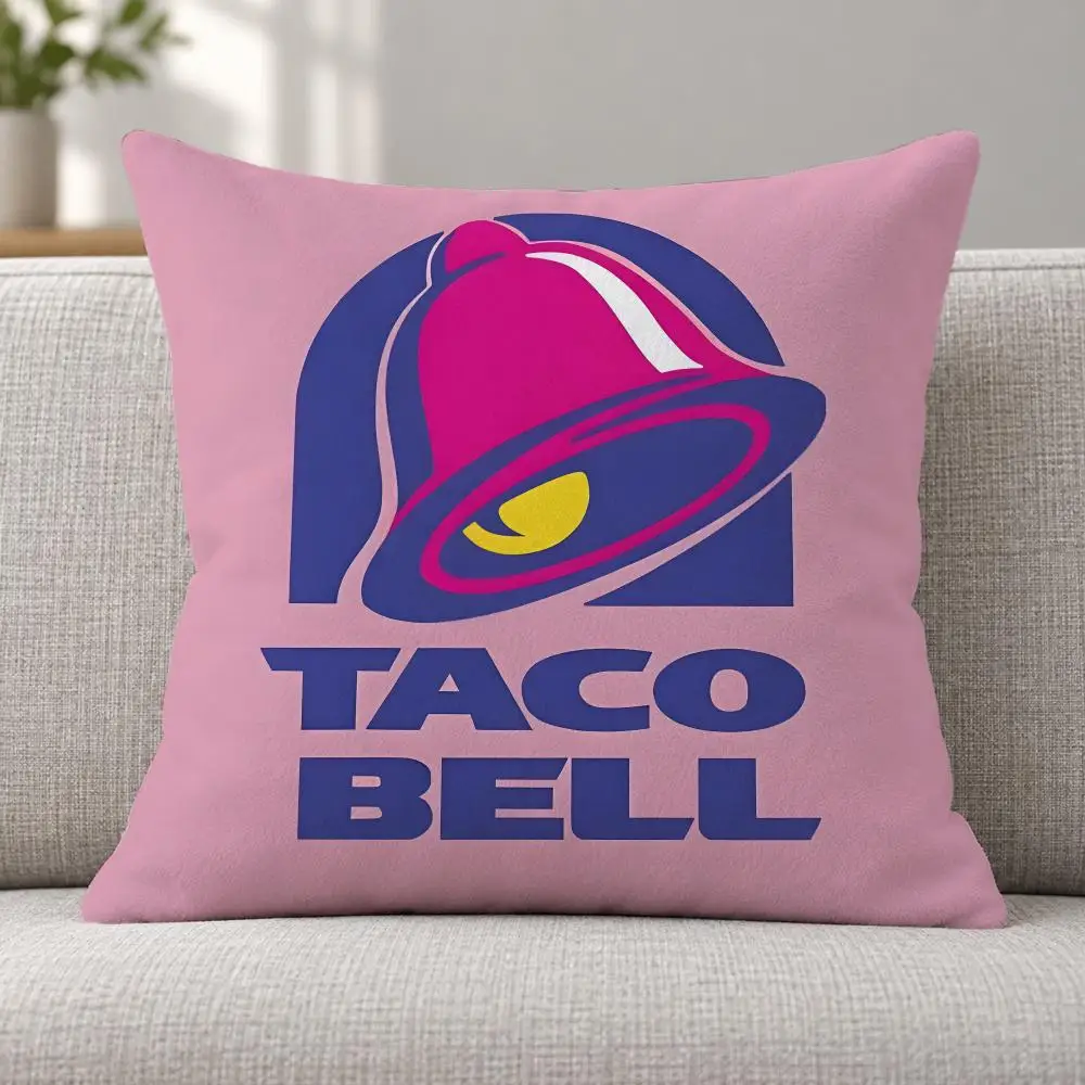 Brand Logo Vintage T-Taco Bell Cushion Cover Soft Plush  throw pillow Sofa Bedroom Living Room Car Dorm Home Decor Gift