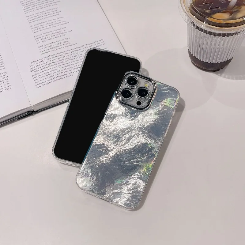 Luxury Feather Pattern Laser Glitter Phone Case For For IPhone 17 16 11 12 13 14 15 Pro Max Plus Shockproof Bumper Cases Cover