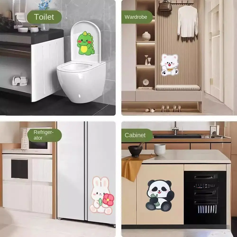 Self-adhesive Toilet Deodorant Stickers Cartoon Animal Pattern Flower Fragrant Odor Removal Stickers Eco-friendly No Trace