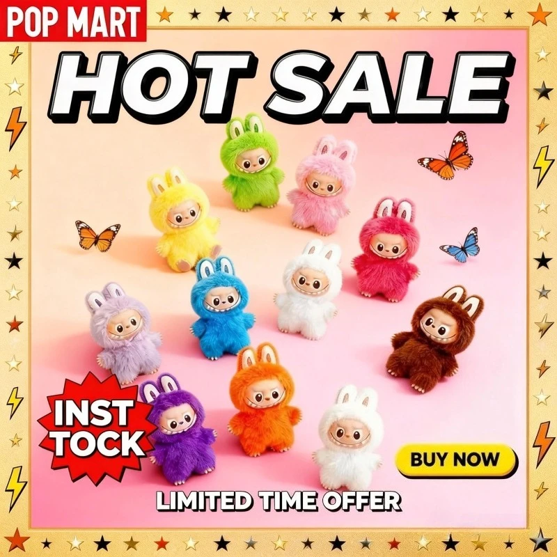 

Labubu Newly Launched POPMART The Monsters Pin For Love series - слепая коробка клея - эластичный плюшевый кулон Posable Figure Toy
