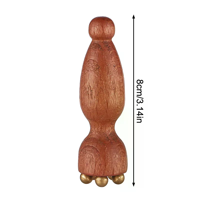 Mini Lotus Seedpod Brass Bead Wood Facial Gua Sha Eye Facial Point Massager Relaxatiow Meridians Acupoint Massage Tool