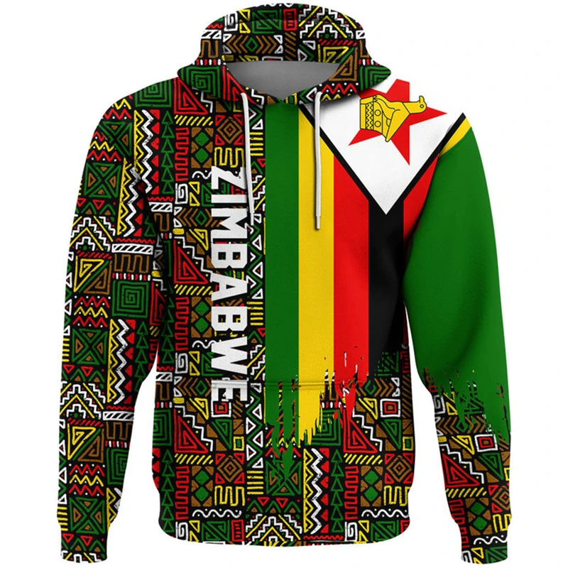 

Newest 2024 Zimbabwe Emblem Graphic Hoodies Loose Unisex Oversized Hooded Sweatshirts Spring Casual Streetwear Tops Pullovers